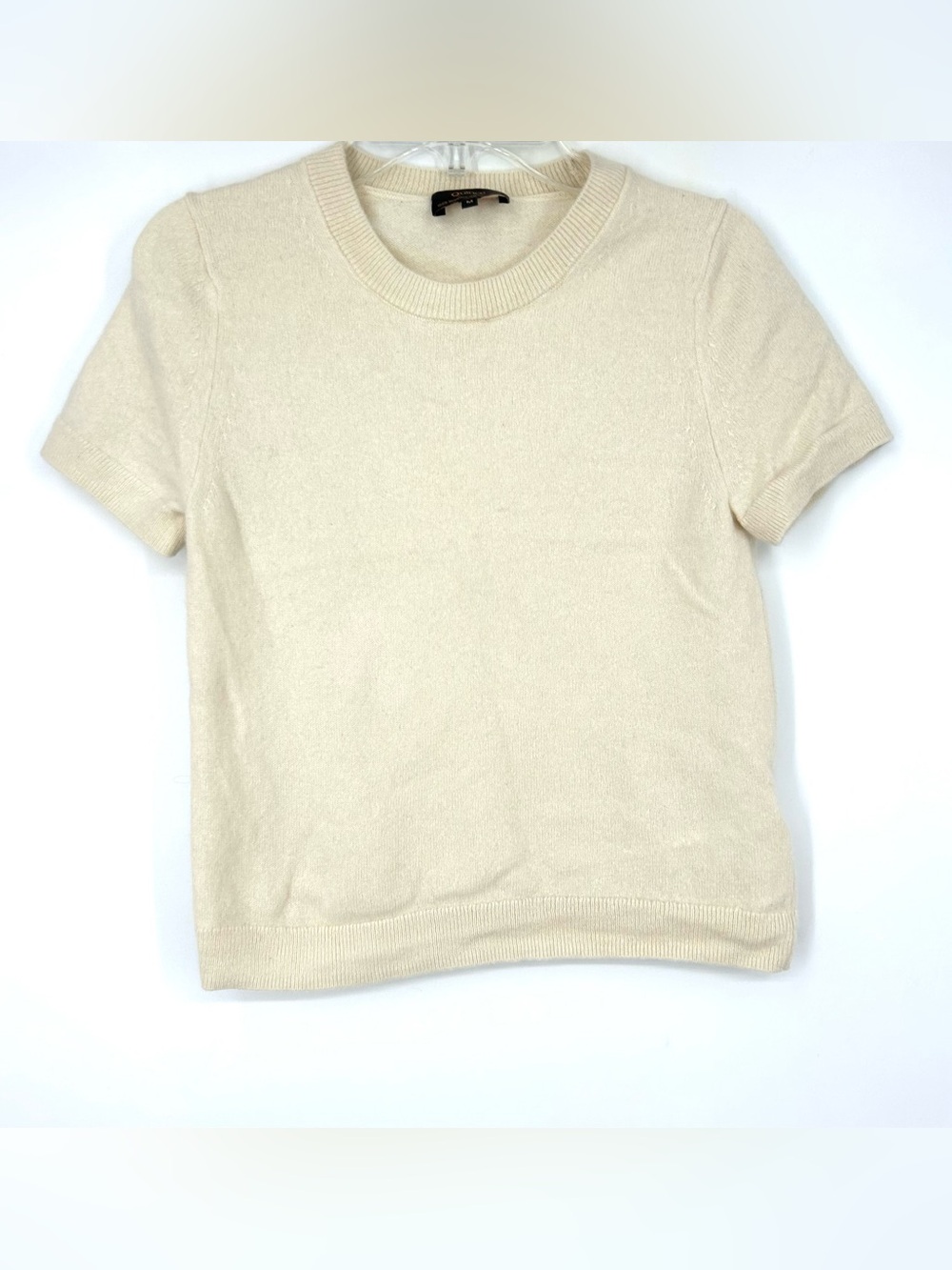 Quince Mongolian Cashmere Sweater Tee Ivory